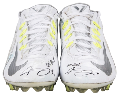 2015 Jarvis Landry Game Used, Signed & Inscribed Nike Cleats (Beckett)